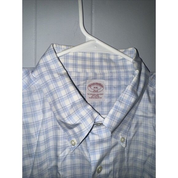 Brooks Brothers Shirt Blue Windowpane Print Button Down Dressshirt XXL - Picture 5 of 5